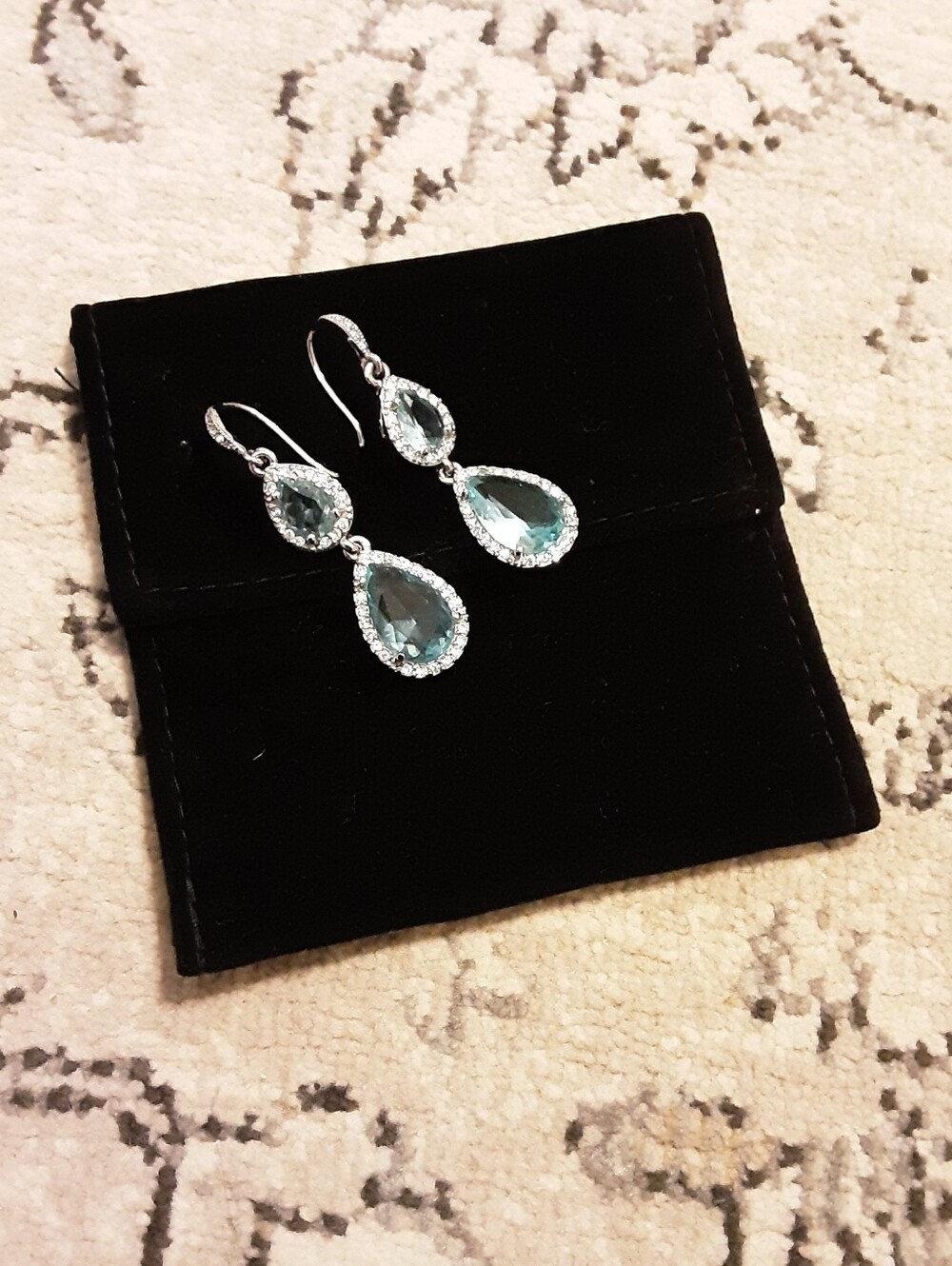 Saks Fifth Avenue Silver-Tone Aquamarine Earrings